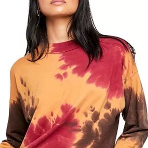 We the Free oversized L/S tie dye. French Roast. All cotton